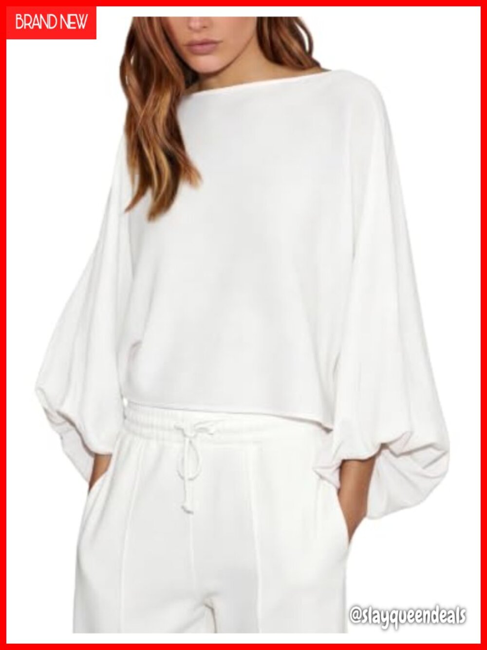 Womens Loose Batwing Sleeve Knit Blouse Boat Neck Pullover Top 100% Viscose